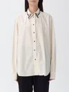 Barena Venezia Camille Top With Embroidered Collar And Long Sleeves In White