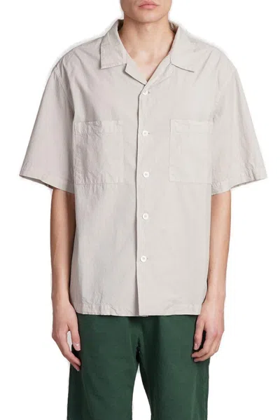 Barena Venezia Camp-collar Short-sleeved Shirt In Pietra