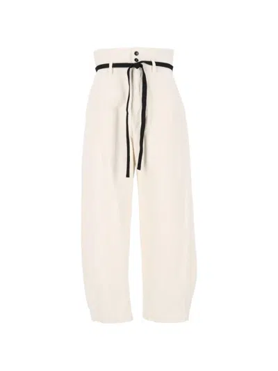 Barena Venezia Candiano Belted Corduroy Trousers In White