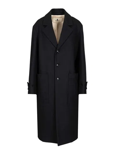 Barena Venezia Capospalla Zane Caramal 75 Lana 25 Poliamide Coats Blue In Black