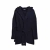BARENA VENEZIA CARMELA WOOLLY ROBE COAT VIRGIN WOOL - NAVY BLUE
