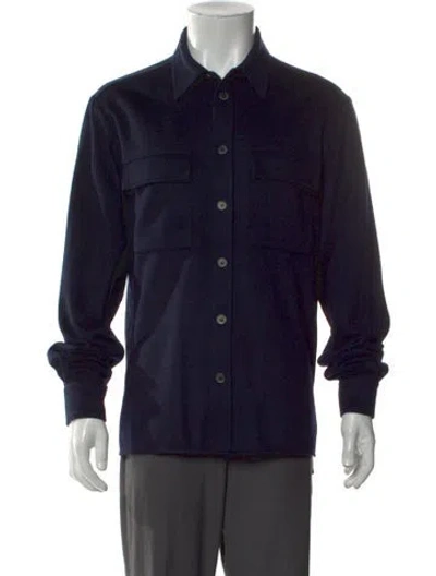 Pre-owned Barena Venezia Cashmere Long Sleeve Shirt In Blue