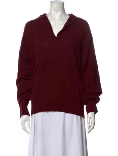 Pre-owned Barena Venezia Cashmere V-neck Sweater W/ Tags In Burgundy