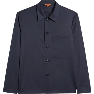 Barena Venezia Cedrone Novento Virgin Wool Overshirt In Navy