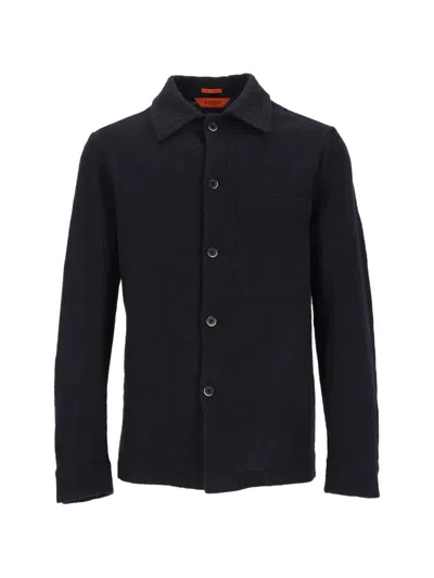 Barena Venezia Cedrone Wool Overshirt In Black