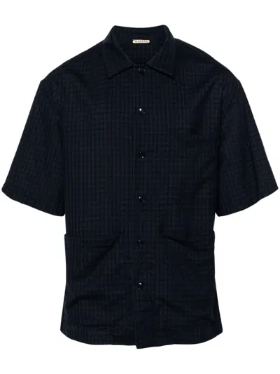 Barena Venezia Checked Camp-collar Shirt In Blue