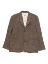 Barena Venezia Checked Three-button Blazer In Brown