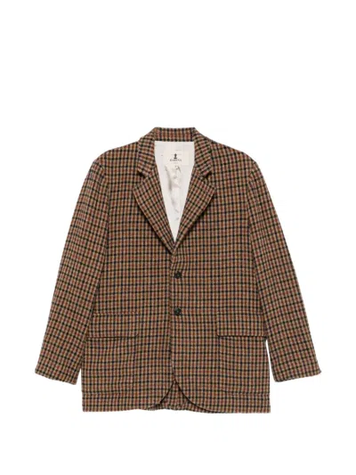 Barena Venezia Checked Wool Jacket In Brown