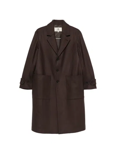Barena Venezia Coat With Buttons And Pointed Lapels In Brown