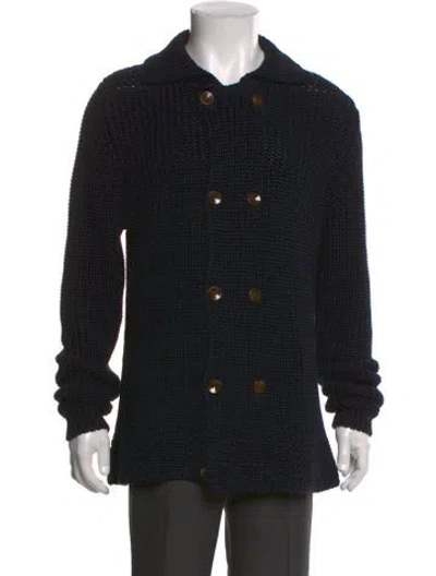 Pre-owned Barena Venezia Collar Long Sleeve Cardigan In Black
