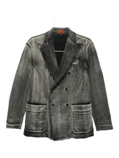 Barena Venezia Double-breasted Long Sleeve Suit Jacket In Black