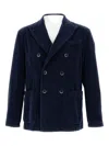 Barena Venezia Corduroy Double-breasted Blazer In Blue