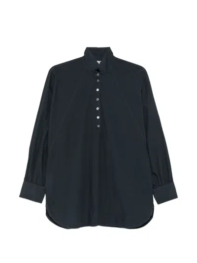 Barena Venezia Cristal Button-up High-neck Blouse In Black