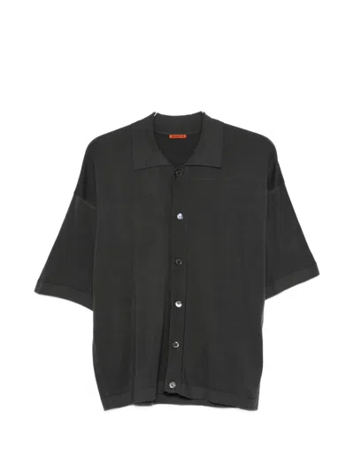 Barena Venezia Doni Button-down Fine-knit Shirt In Black