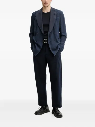 Barena Venezia Double-breasted Linen Blazer In Blue