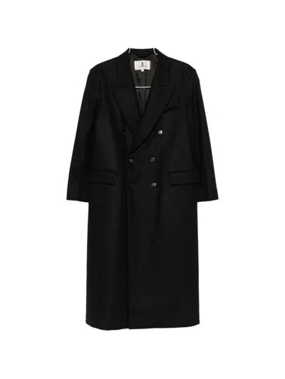 Barena Venezia Double-breasted Coat With Pointed Lapels In Black