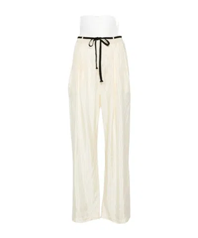 Barena Venezia Drawstring Casual Pants In White