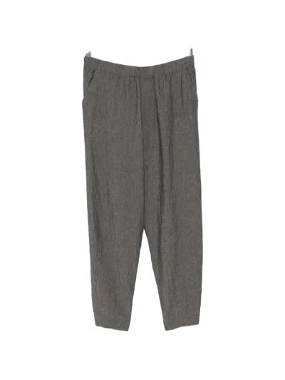 Barena Venezia Elasticated Waistband Linen Trousers In Gray