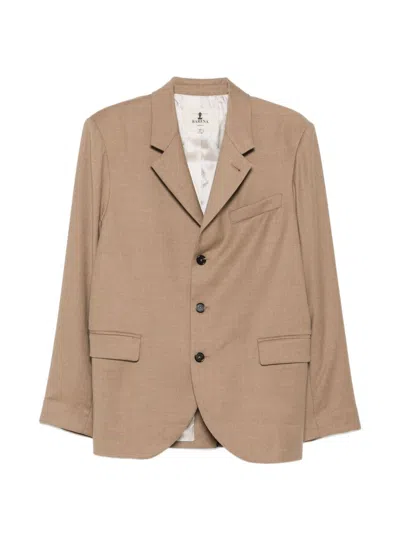 Barena Venezia Faliero Single-breasted Blazer With Classic Lapels In Brown