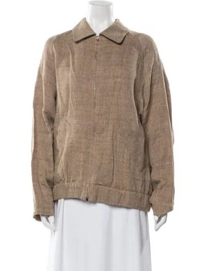 Pre-owned Barena Venezia Faux Shearling Bomber Jacket W/ Tags In Neutral