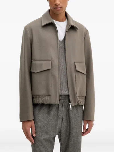 Barena Venezia Flap-pocket Zip-up Jacket In Gray