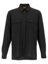 Barena Venezia Visal Wool Overshirt In Black