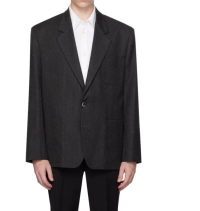 Barena Venezia Herringbone Patterned Suit Jacket In Black