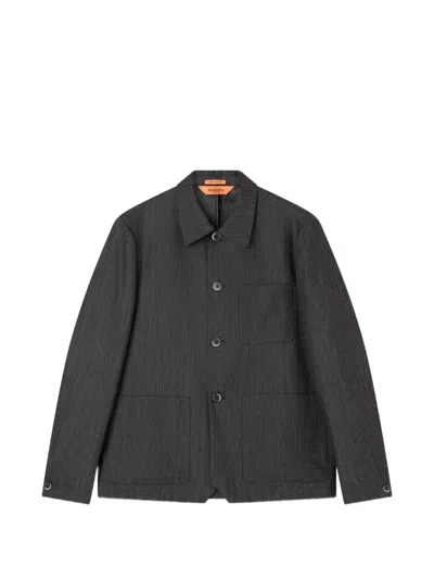 Barena Venezia Herringbone Virgin Wool Jacket In Gray