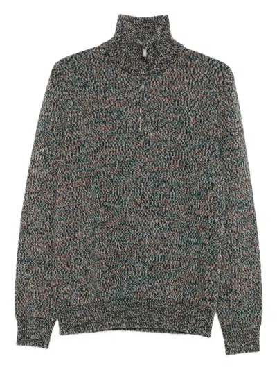 Barena Venezia High-neck Zip-front Sweater In Green