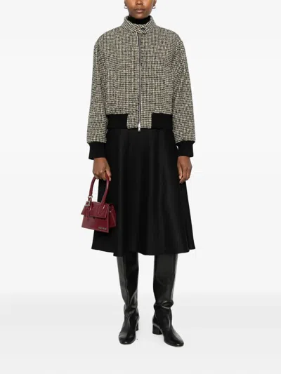 Barena Venezia Houndstooth Zip-front Jacket In Neutral