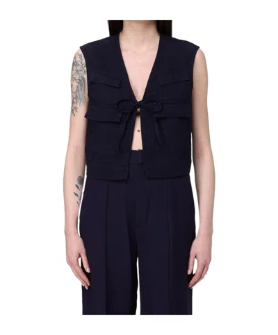 Barena Venezia Lace-up Vest In Black