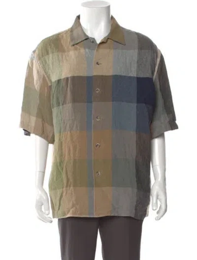 Pre-owned Barena Venezia Linen Colorblock Pattern Shirt In Multi