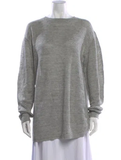 Pre-owned Barena Venezia Linen Crew Neck Sweater In Gray