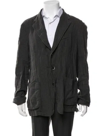 Pre-owned Barena Venezia Linen Patterned Jacket In Grey