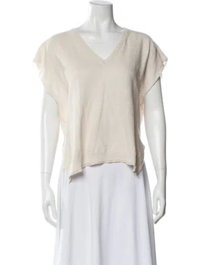 Pre-owned Barena Venezia Linen V-neck Sweater In Neutral