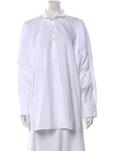 Pre-owned Barena Venezia Long Sleeve Button-up Top W/ Tags In White