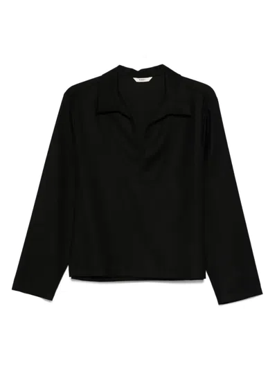 Barena Venezia Long-sleeve Collared Top In Black