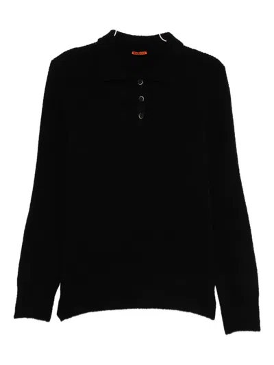 Barena Venezia Long-sleeved Knitted Sweater In Black
