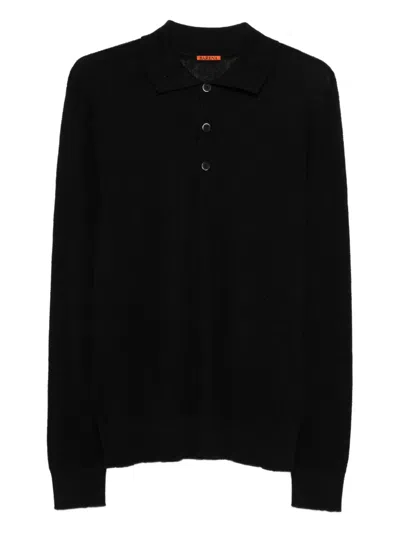Barena Venezia Long-sleeve Polo Shirt In Black