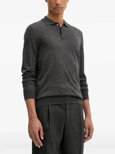 Barena Venezia Long-sleeve Polo Shirt In Gray