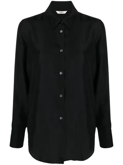 Barena Venezia Long-sleeve Silk Shirt In Black