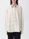 Barena Venezia Camille Top With Embroidered Collar And Long Sleeves In White
