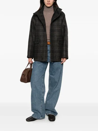 Barena Venezia Long-sleeve Checked Jacket In Brown