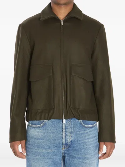 Barena Venezia Magan Caramal Flap-pocket Zip-front Jacket In Brown
