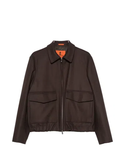 Barena Venezia Magan Flap-pocket Bomber Jacket In Brown