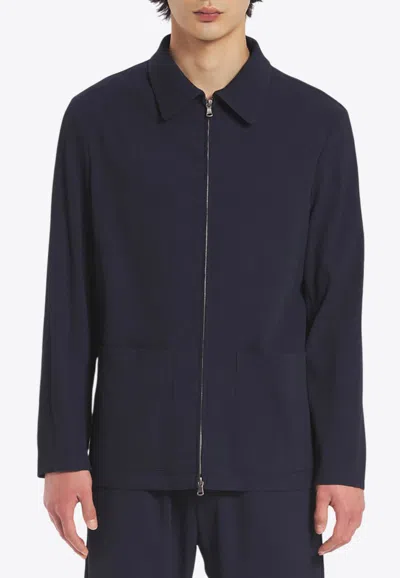 Barena Venezia Marafon Zip-up Overshirt In Blue