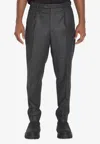 Barena Venezia Tailored Wool Trousers With Pleats And Adjusters In Gray