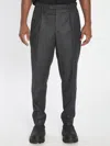 Barena Venezia Tailored Wool Trousers With Pleats And Adjusters In Green