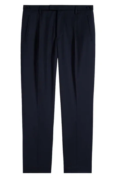 Barena Venezia Masco Novento Solid Stretch Virgin Wool Pants In Navy