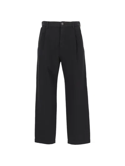 Barena Venezia Mazengo Cropped Pleated Trousers In Black